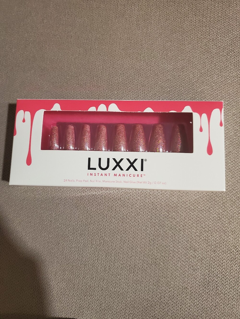 Luxxi Press On Nail Kit - Pink Glitter